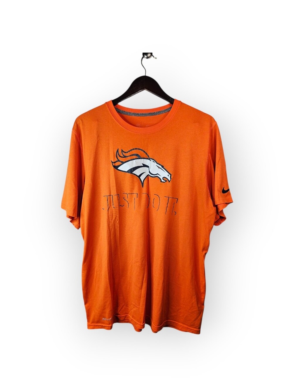 Nike Dri-FIT Denver Broncos Just Do It T-Shirt Men's XL Orange NFL Team Apparel - Picture 2 of 5